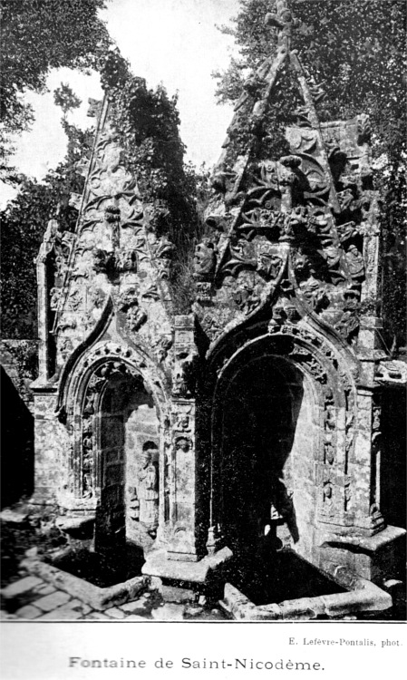 Plumliau (Bretagne) : fontaine de la chapelle Saint-Nicodme.