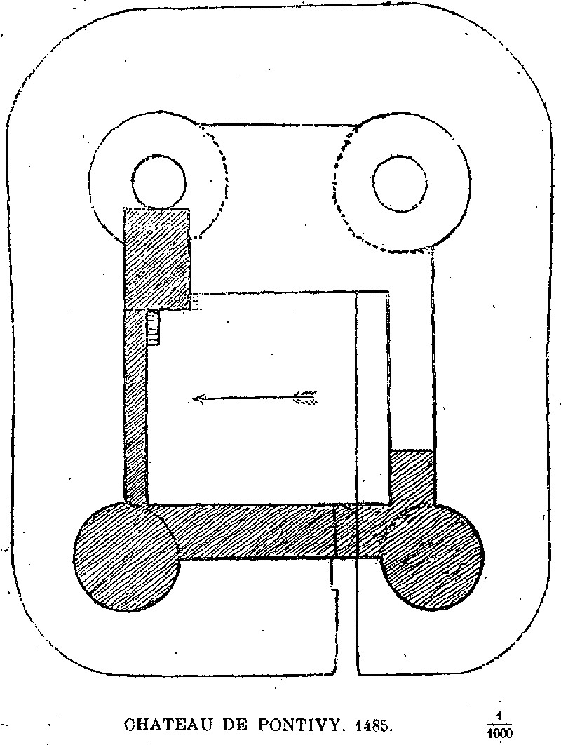 Plan du Chteau de Pontivy (Bretagne).