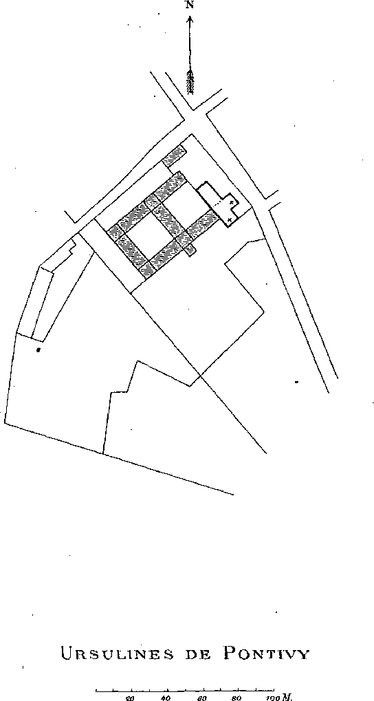 Plan du couvent des Ursulines  Pontivy (Bretagne).