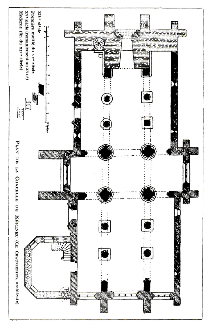 Poullan-sur-Mer (Bretagne) : Plan de la chapelle Notre-Dame de Krinec