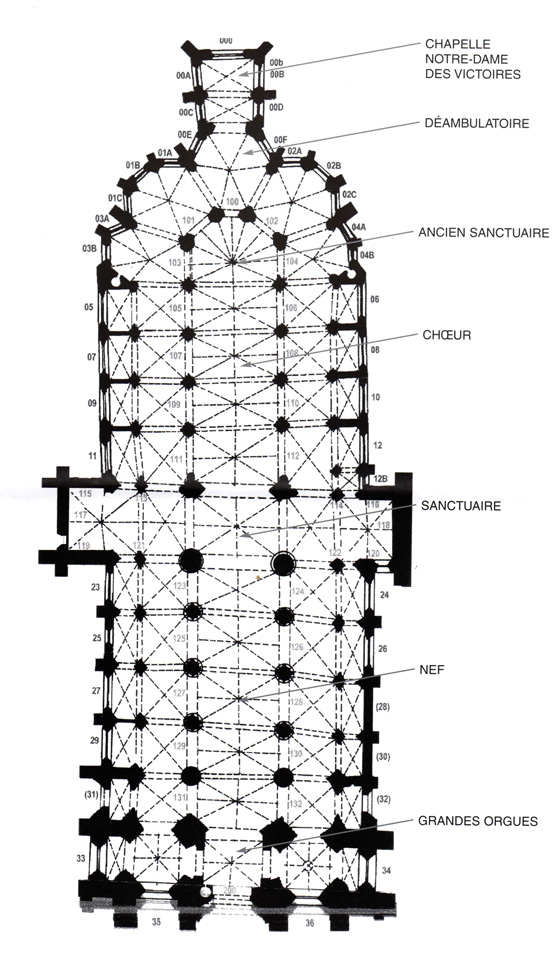 Quimper : plan de la cathdrale Saint-Corentin