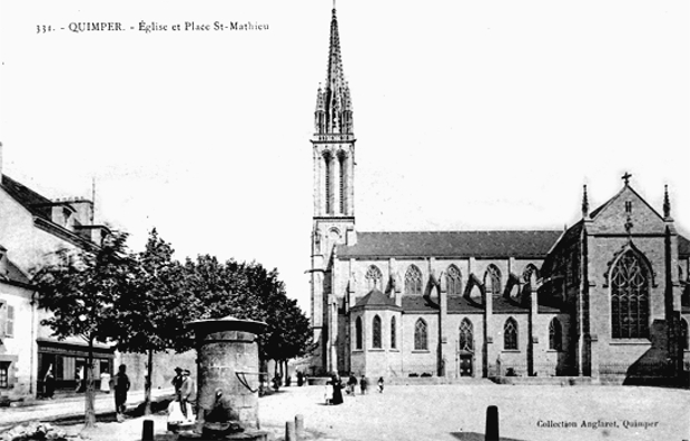 Quimper (Bretagne) : glise de Saint-Mathieu.