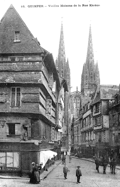 Quimper (Bretagne) : Maisons de la rue Kron.