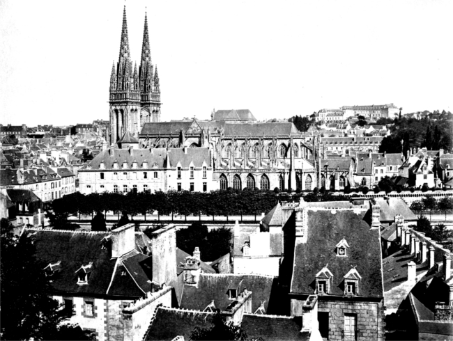 Vue gnrale de Quimper (Bretagne).