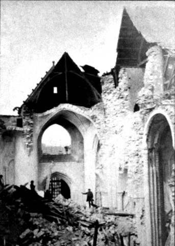 Quimperl : abbaye de Sainte-Croix (croulement du 21 mars 1862)