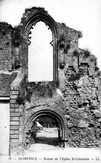 Quimperlé (Bretagne) : ruines de l'église Saint Colomban