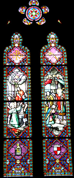 Eglise-basilique de Quintin (Bretagne) : vitrail