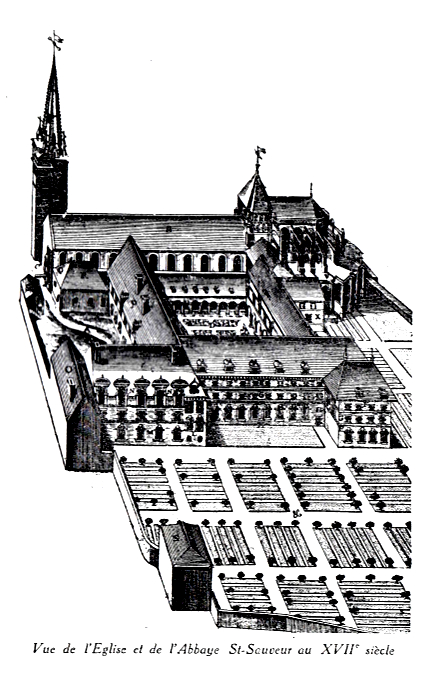 Abbaye Saint-Sauveur de Redon (Bretagne) au XVIIème siècle.