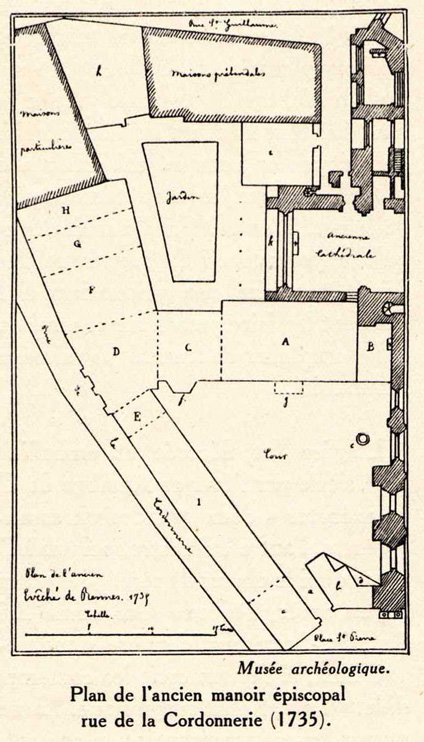 Rennes : plan de l'ancien manoir piscopal