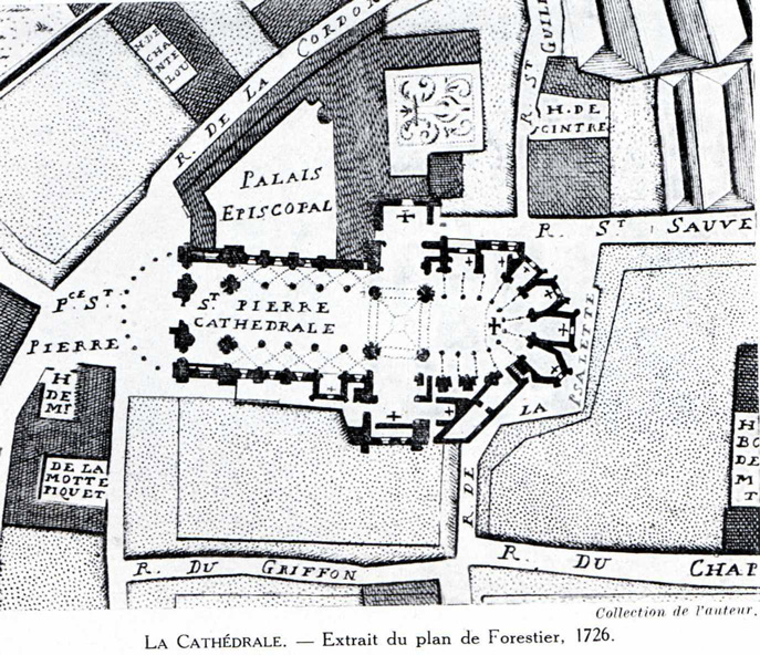 Rennes : plan de la cathdrale de Rennes