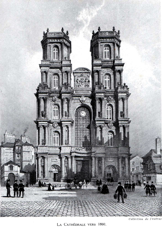 Rennes : la cathdrale de Rennes vers 1860