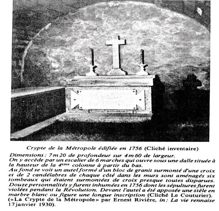 Crypte de la cathdrale de Rennes.