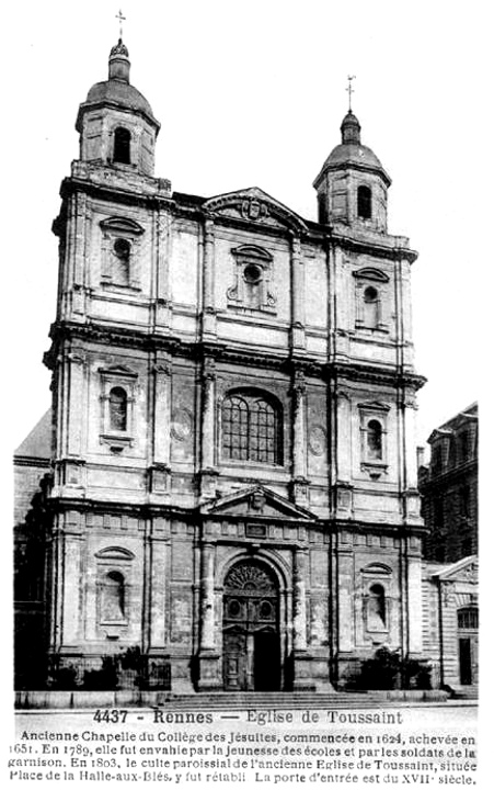 Eglise des Toussaints  Rennes (Bretagne).