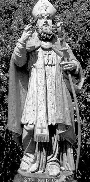 Statue de saint Melaine (Bretagne).
