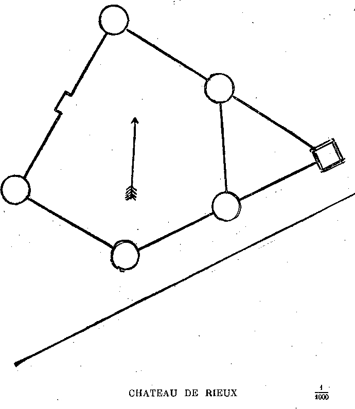 Plan du chteau de Rieux (Bretagne).