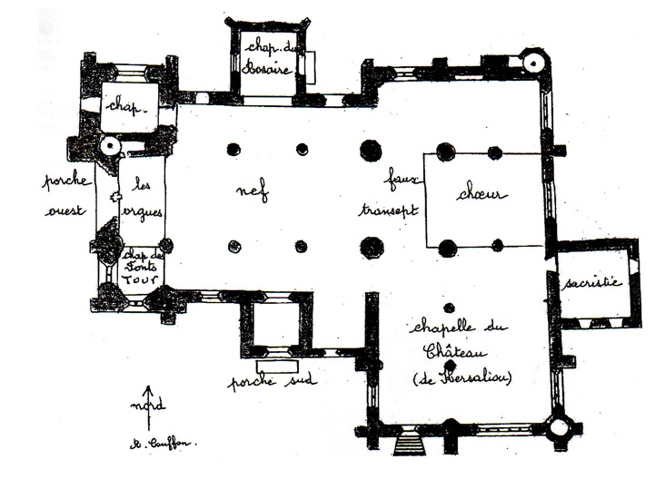 Plan de l'glise de La Roche-Derrien (Bretagne)