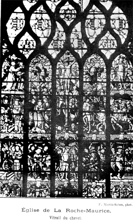 Eglise de La Roche-Maurice (Bretagne) : vitrail.