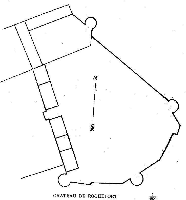 Plan du chteau de Rochefort en Terre (Bretagne).