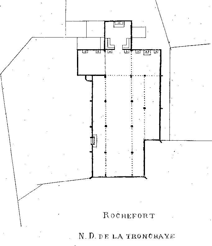 Plan de la collgiale Notre-Dame de Tronchaye  Rochefort-en-Terre (Bretagne)