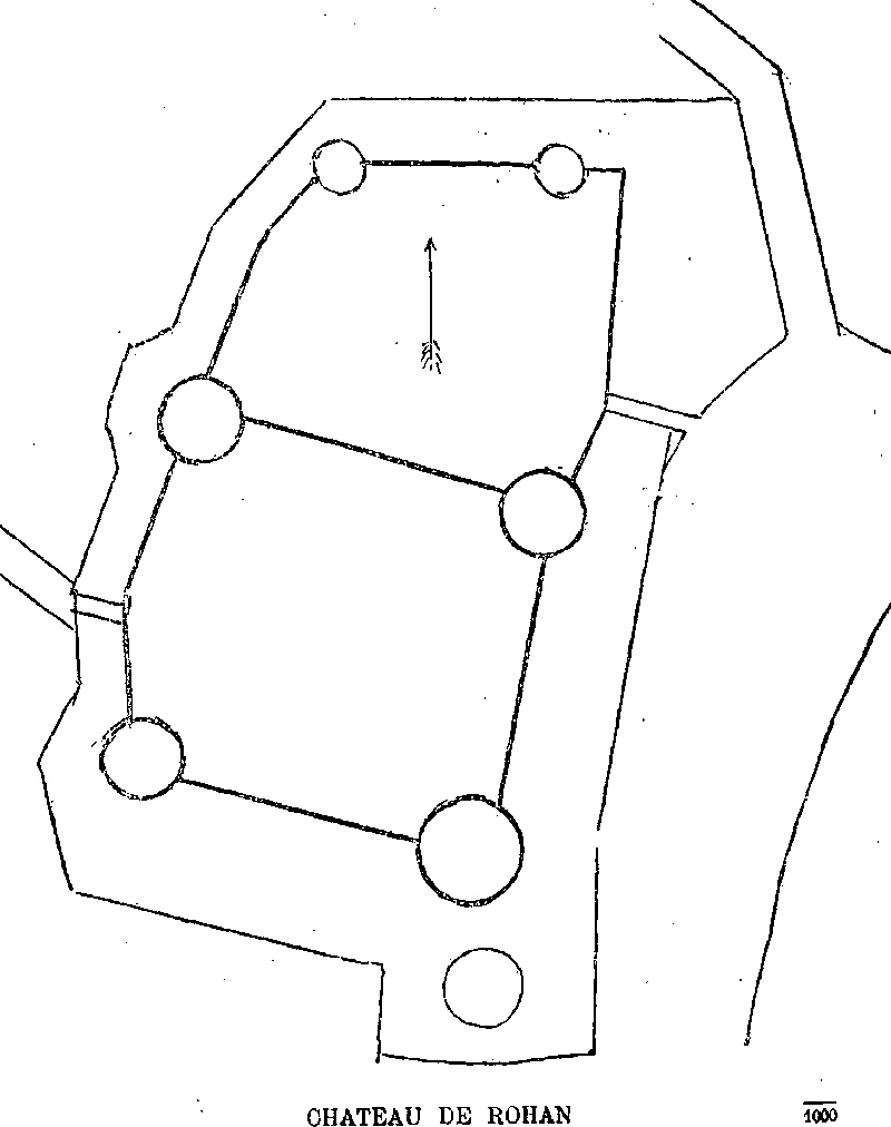 Plan du chteau de Rohan (Bretagne).