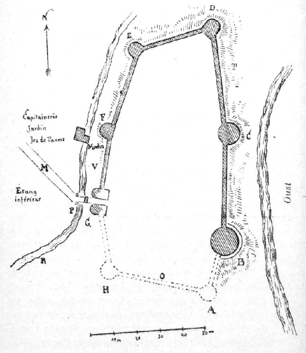 Plan du chteau de Rohan (Bretagne).