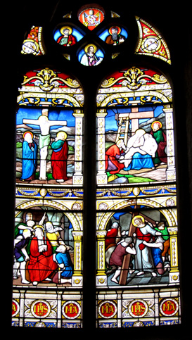 Vitrail de l'glise collgiale Notre-Dame du Roncier de Rostrenen (Bretagne)