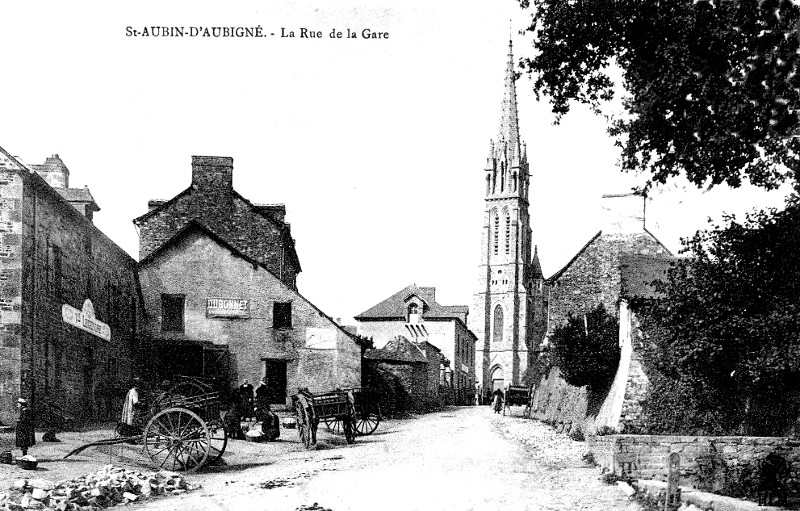 Ville de Saint-Aubin-d'Aubign (Bretagne).