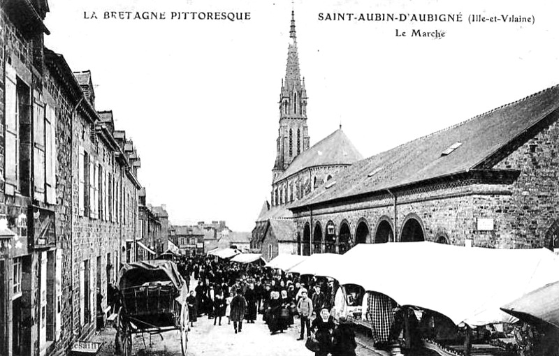 Ville de Saint-Aubin-d'Aubign (Bretagne).