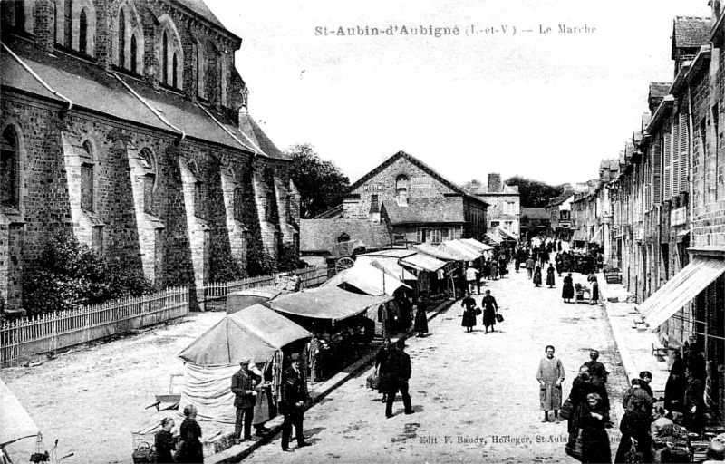 Ville de Saint-Aubin-d'Aubign (Bretagne).