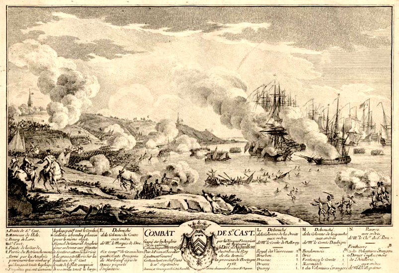 Combat de Saint-Cast (Bretagne) en 1758.