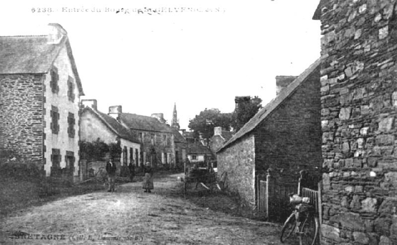 Le bourg de la ville de Saint-Gelven (Bretagne).