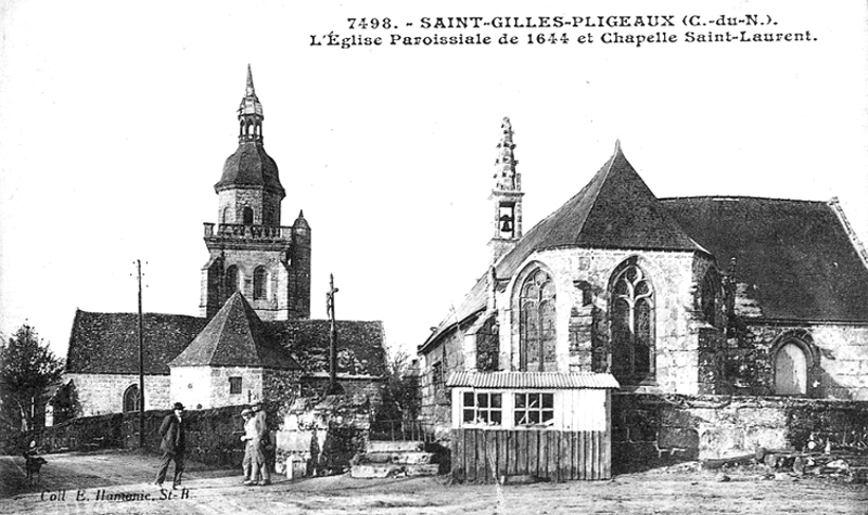 Eglise et chapelle de Saint-Gilles-Pligeaux (Bretagne).
