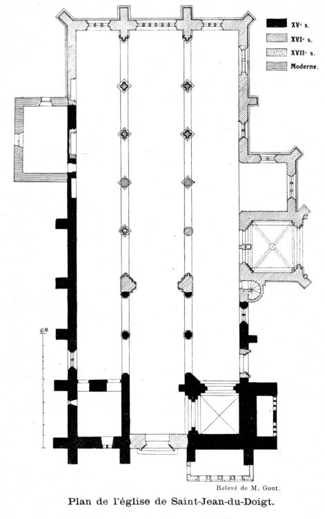 Plan de l'glise de Saint-Jean-du-Doigt (Bretagne).