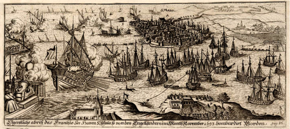 Bombardement de Saint-Malo au XVIIème siècle.
