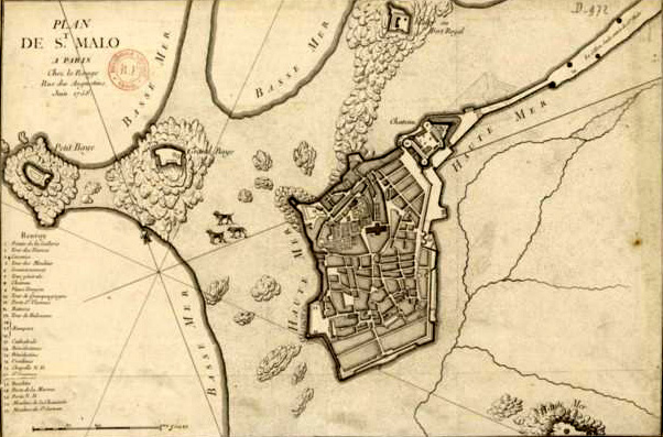Plan de Saint-Malo daté de 1758