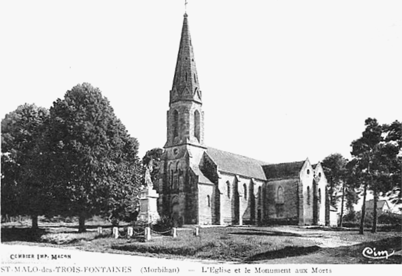 Eglise de Saint-Malo-des-trois-fontaines (Bretagne).