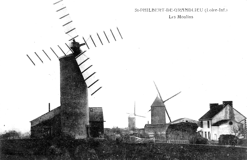 Moulins de Saint-Philbert-de-Grand-Lieu (Bretagne).