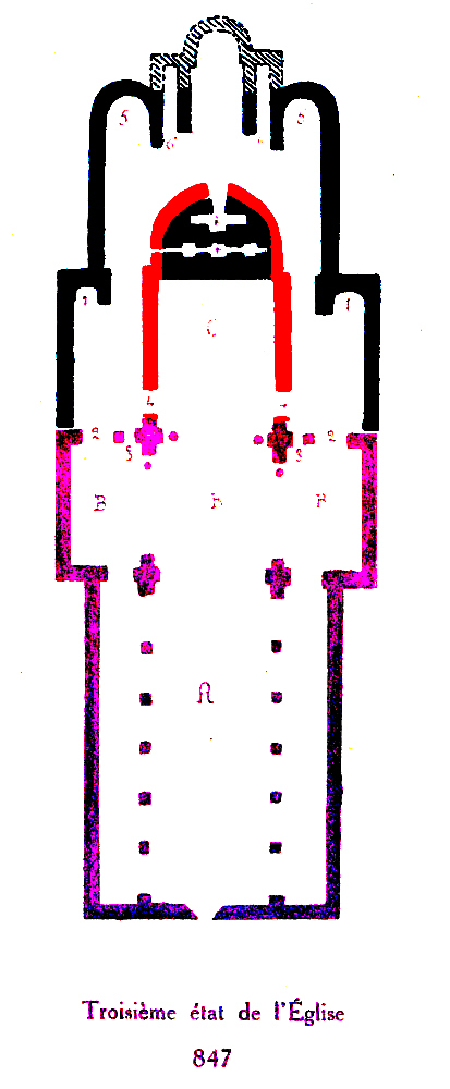 Troisime tat de l'glise carolingienne de Saint-Philbert-de-Grandlieu (vers 847).