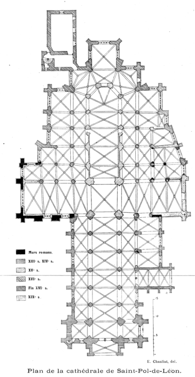 Plan de la cathdrale de Saint-Pol-de-Lon (Bretagne).