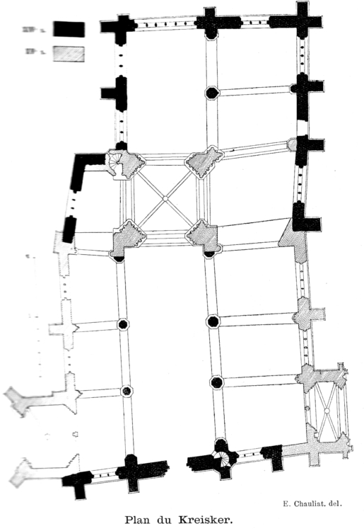 Plan de la chapelle du Kreisker  Saint-Pol-de-Lon (Bretagne).