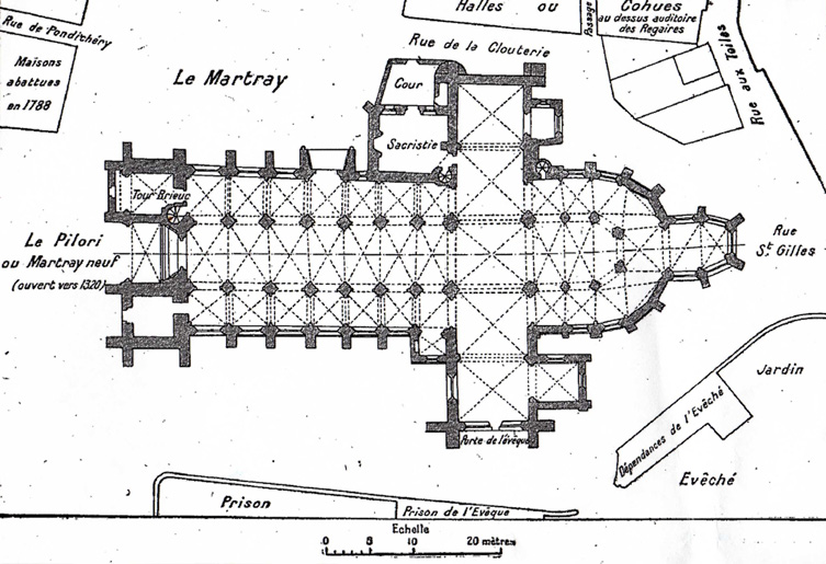 Ancien plan de la cathédrale de Saint-Brieuc