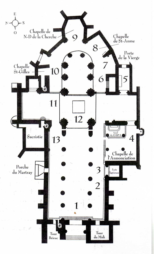 Saint-Brieuc (Bretagne) : cathdrale Saint-Etienne (plan)