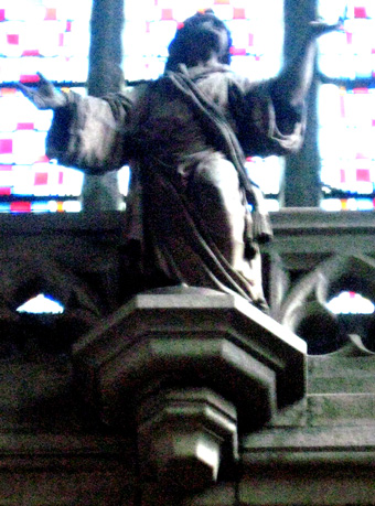 Saint-Brieuc (Bretagne) : cathdrale Saint-Etienne (statue de saint Etienne)