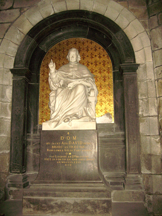 Saint-Brieuc (Bretagne) : cathédrale Saint-Etienne (chapelle de Sainte-Anne et statue de Mgr David)