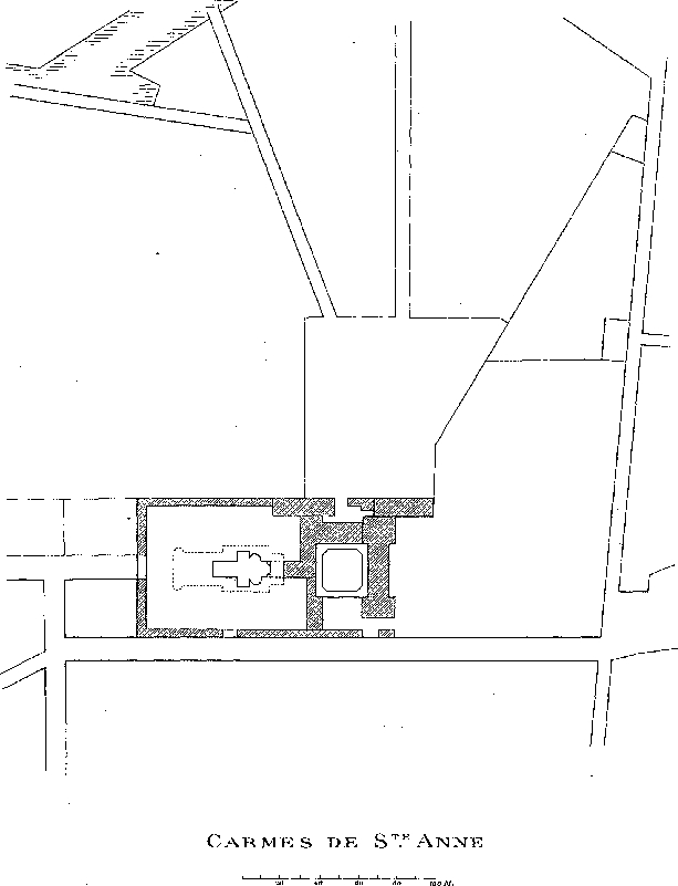 Plan du couvent des Carmes  Sainte-Anne-d'Auray (Bretagne).