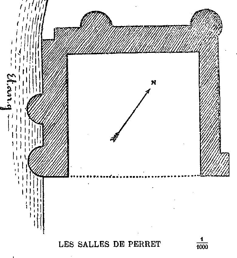 Plan du chteau des Salles  Sainte-Brigitte (Bretagne).