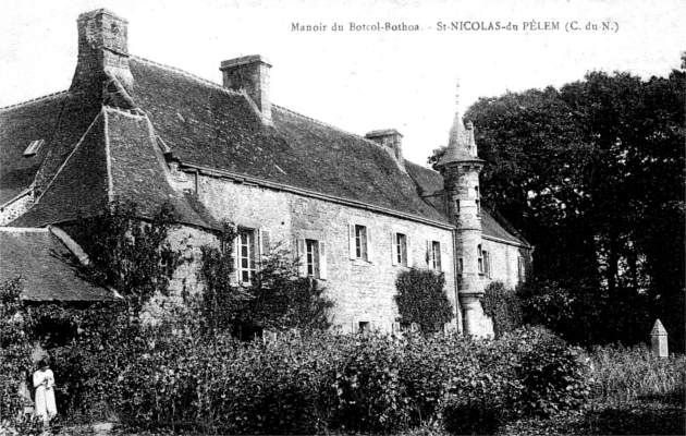Saint-Nicolas-du-Pelem (Bretagne) : chteau de Botcol-Bothoa.
