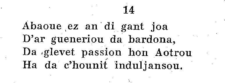 Scar-Coadry (Bretagne) : cantiques bretons.