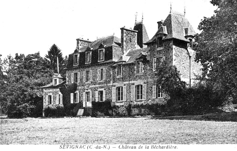 Ville de Sévignac (Bretagne) : château de la Béchardière.