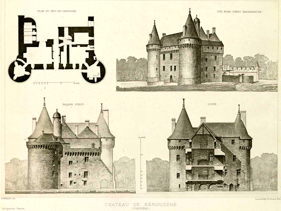 Sibiril (Bretagne) : chteau de Krouzr.